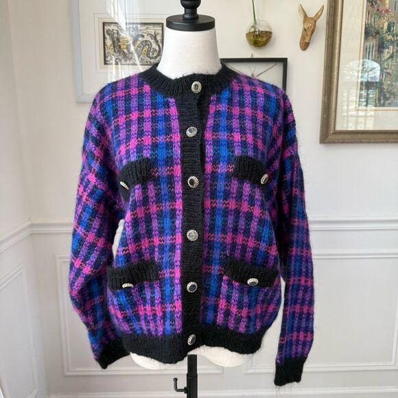 Vintage Amanda Smith Classic Mohair Blend Cardigan L - Picture 1 of 7